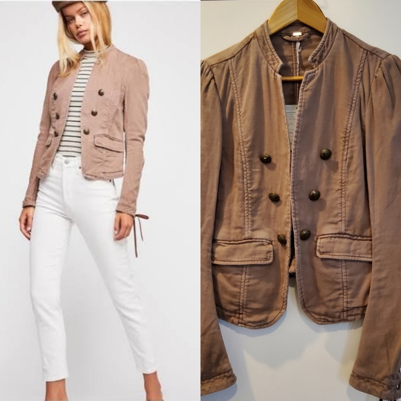 Free People Jagger Lace Up Blazer - Mauve - XS - Picture 2 of 7